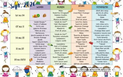 Menus scolaire Septembre 2026
